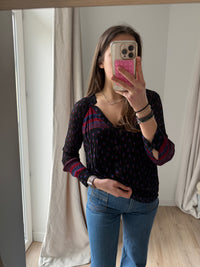 Blouse Ba&sh noire et rouge T.XS