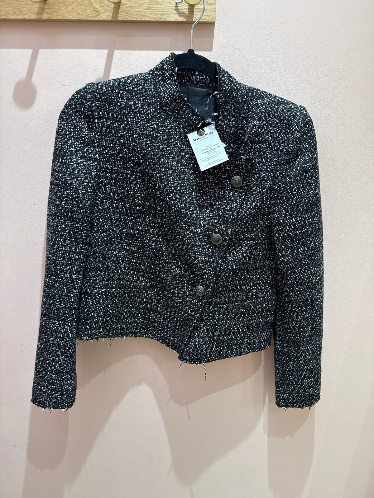 IKKS Veste tweed noir laine T.36