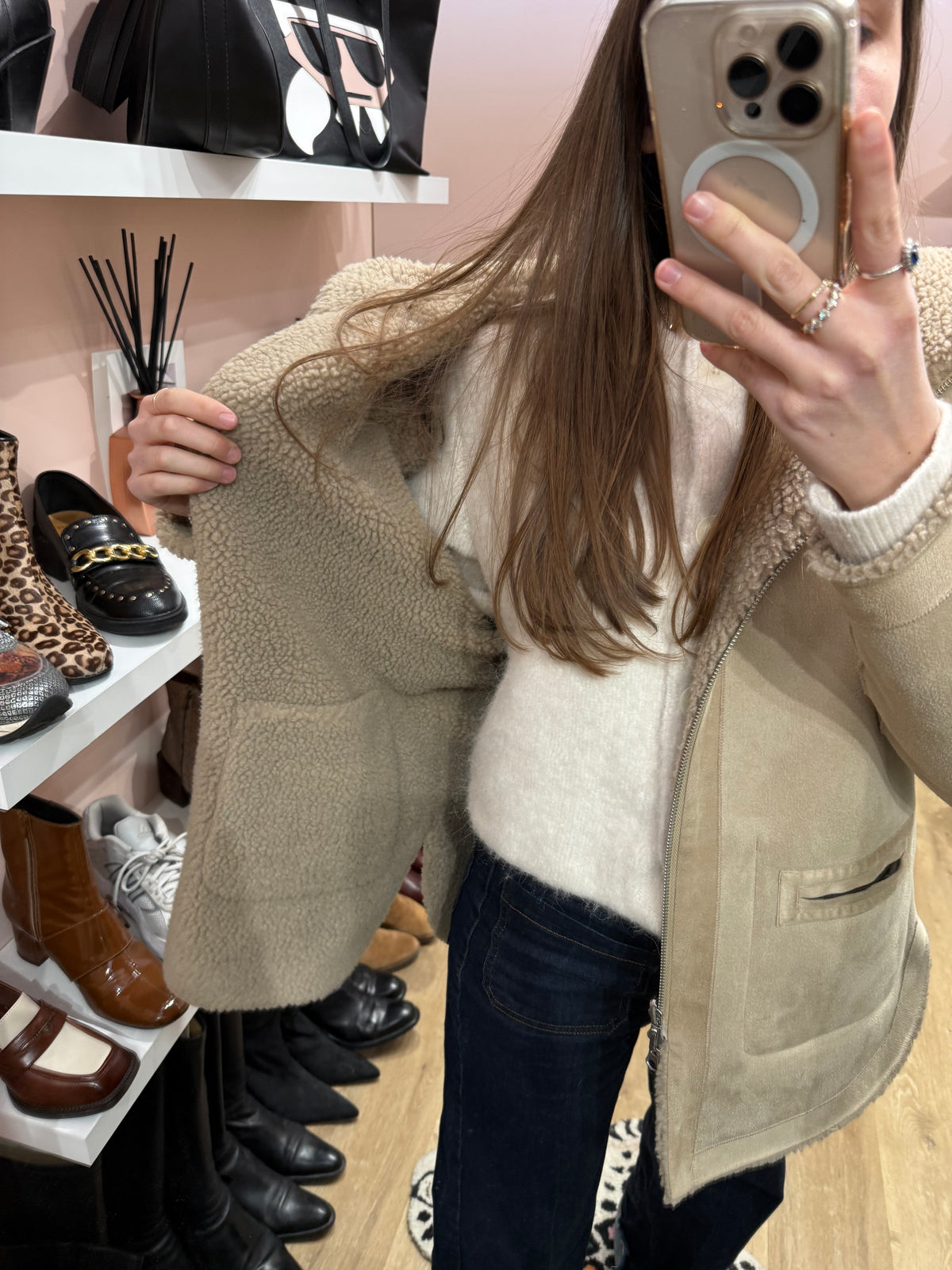 Veste beige fausse fourrure Weill T.S