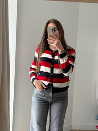 Claudie Pierlot Gilet Rouge & blanc T.S