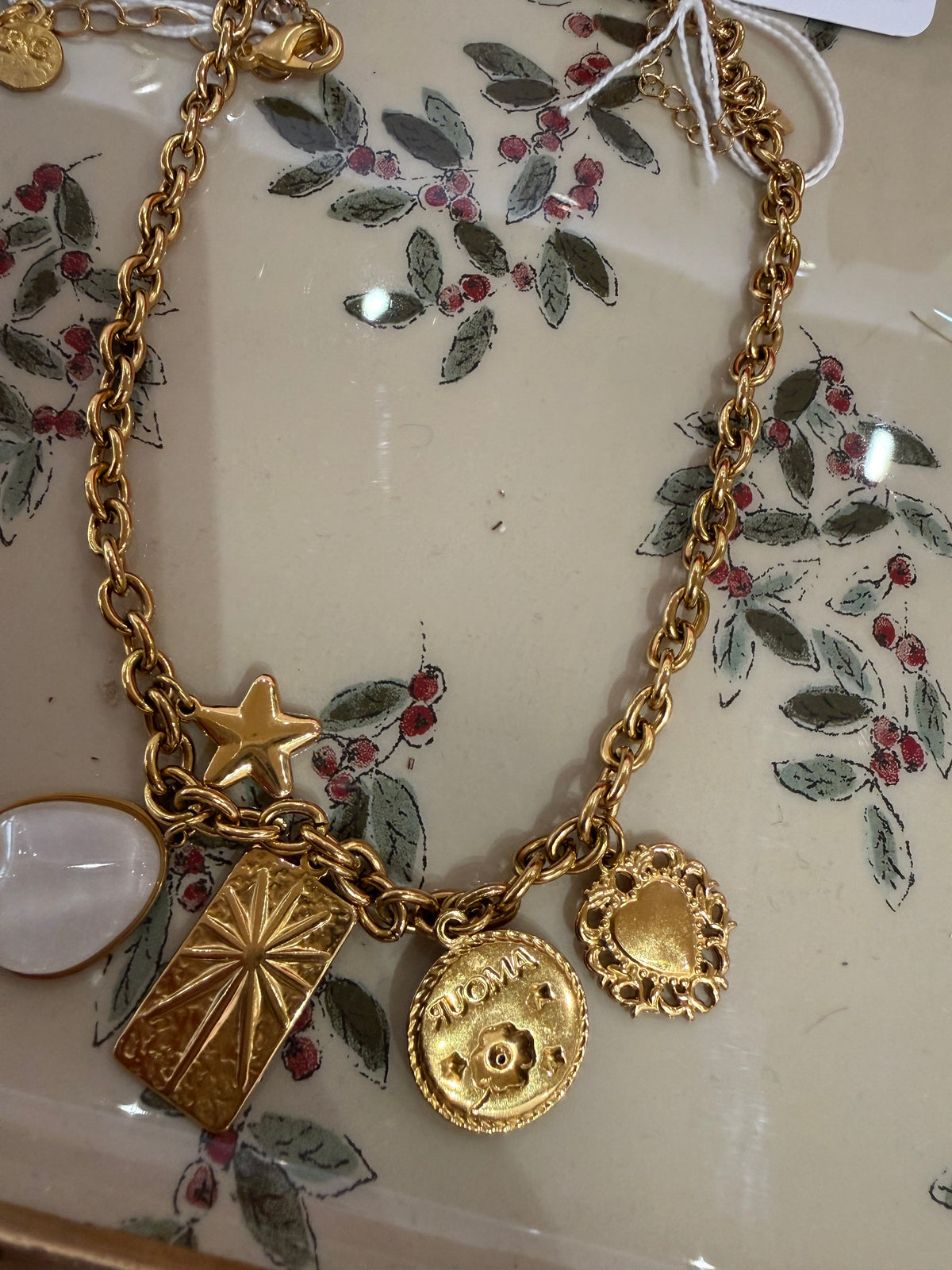 Collier lolo Yaya détail blanc doré - TU