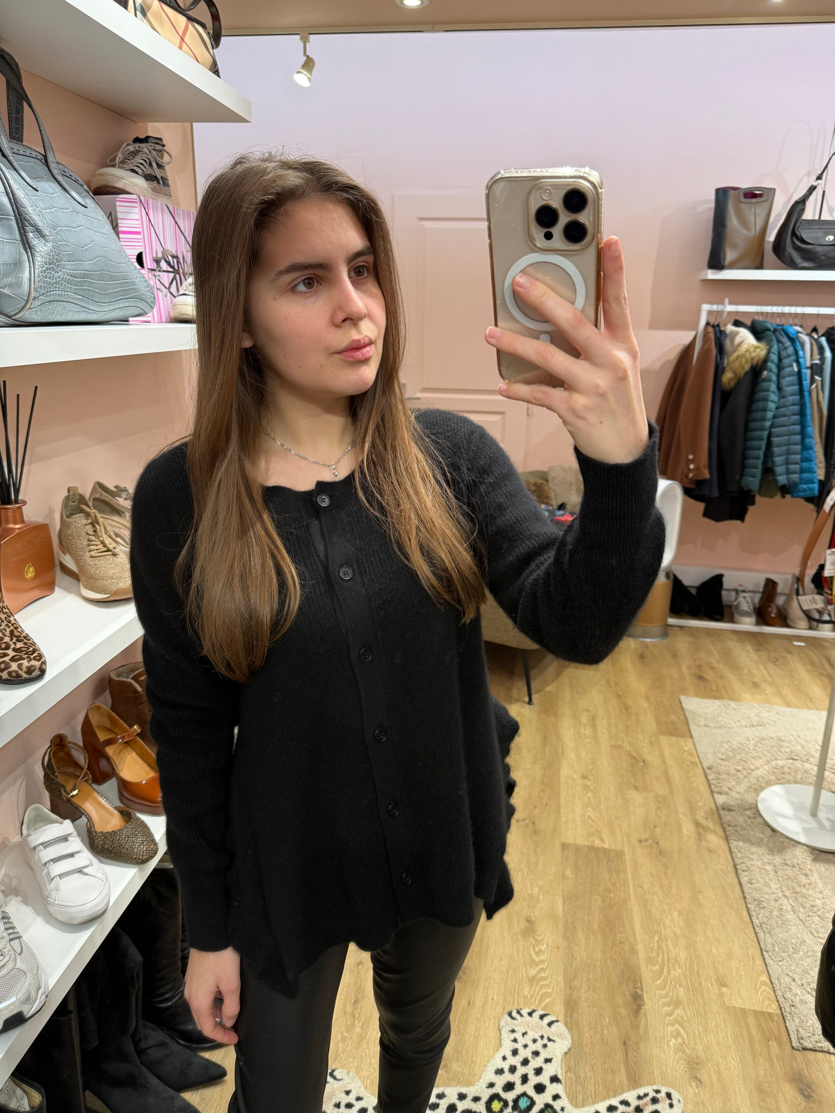 Gilet noir Berenice 100% cachemire T.M