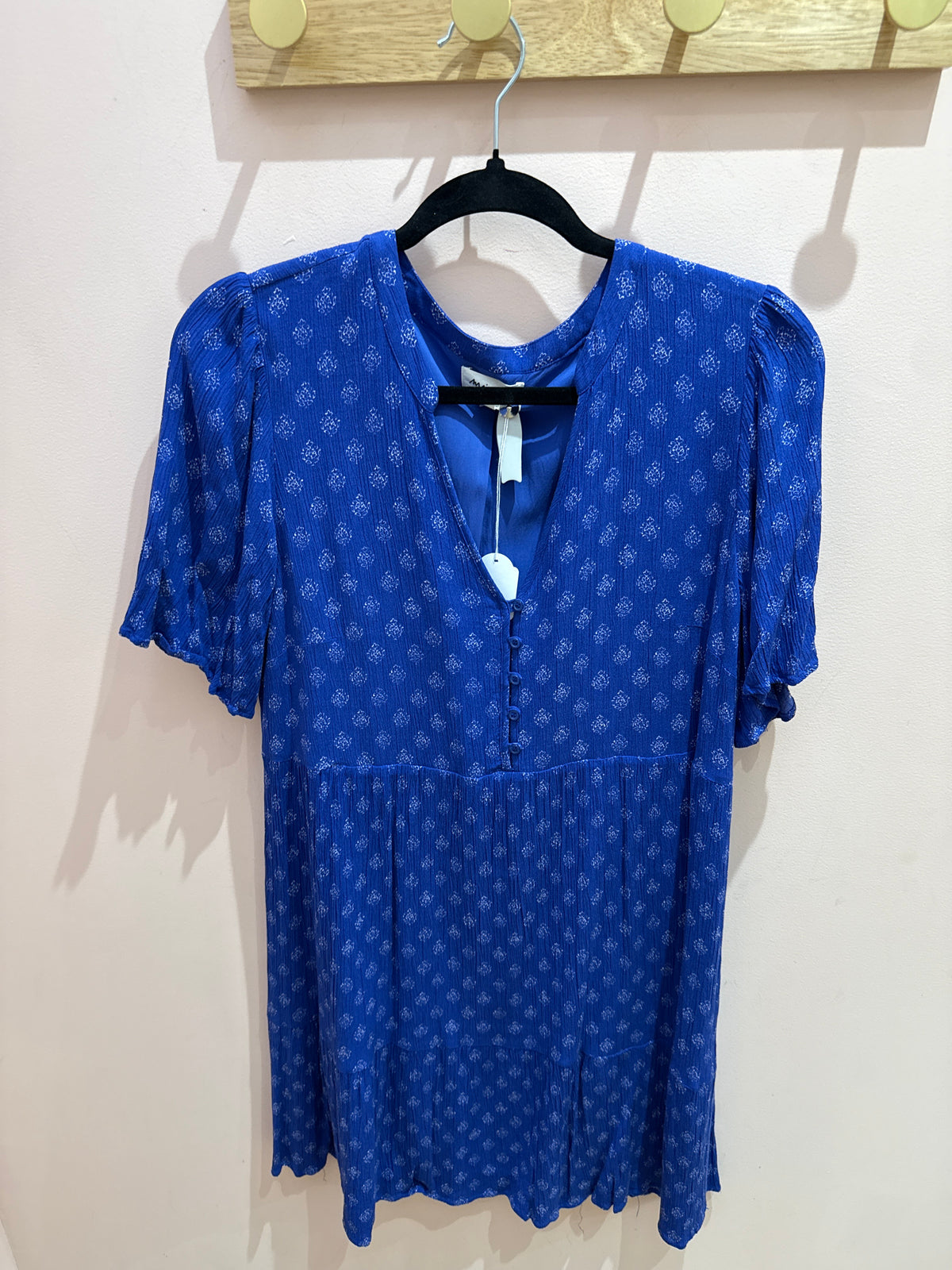Maison 123 robe bleu motif blanc T.42