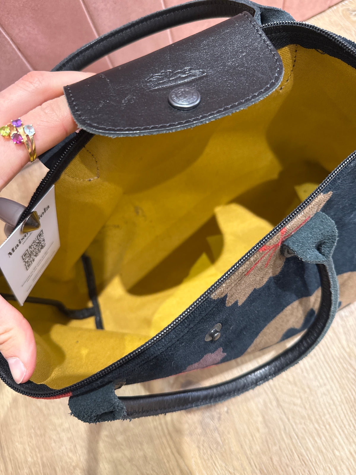 Sac - Longchamp - Noir et bleu velours - T.TU