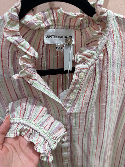 Chemise blanche et rayures vertes Antik Batik T.M
