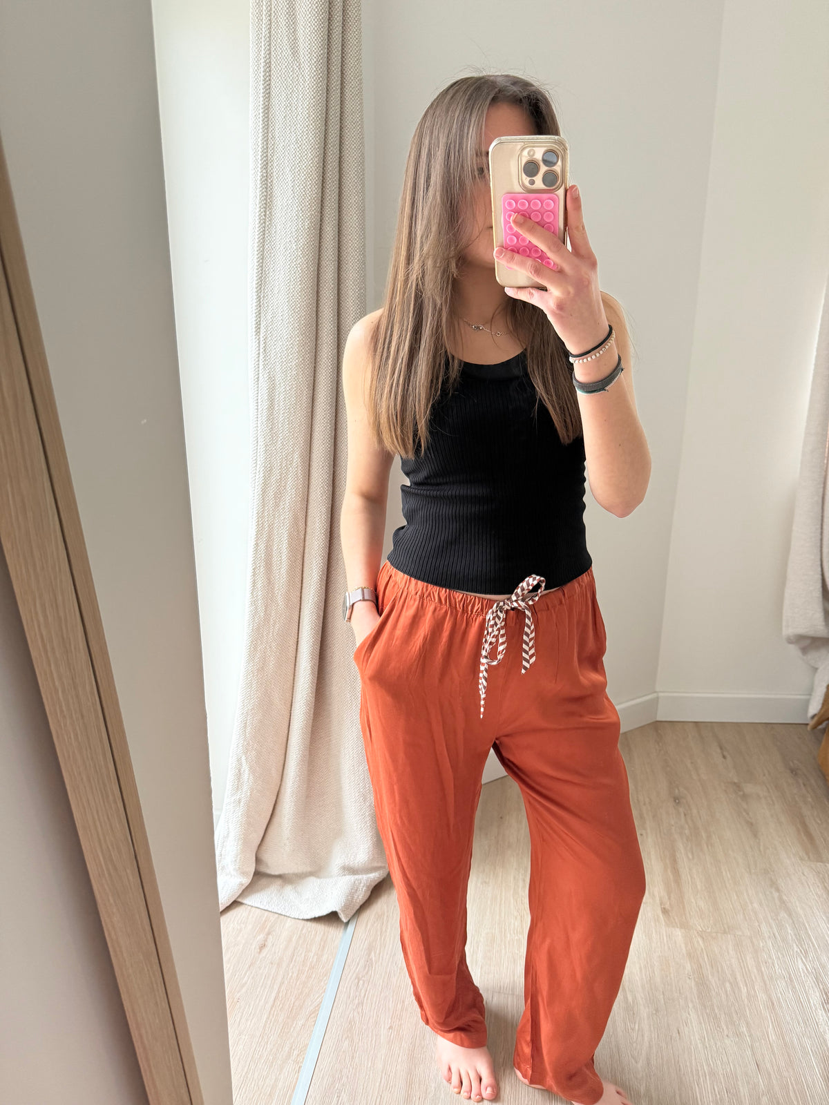Pantalon ME369 satin orange T.M