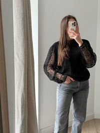 IRO Noire dentelle T.40 - Blouse
