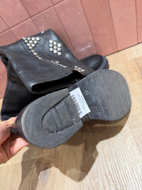 Bottes noires à clous en cuir lisse Semerdjian T.37 27/08
