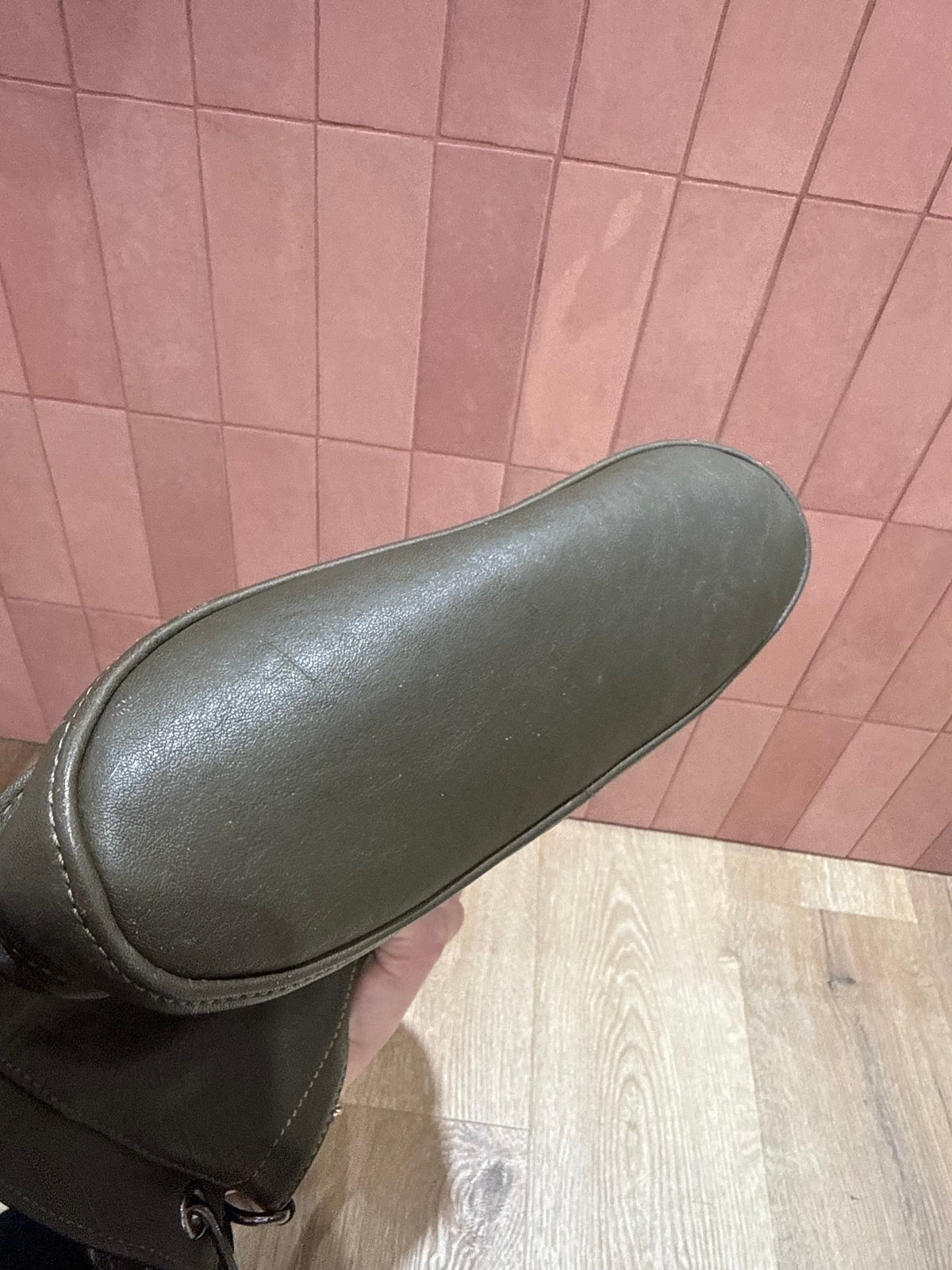 Sac kaki en cuir Longchamp