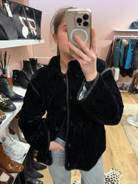 Veste courte velours noir réversible Sandro T.M