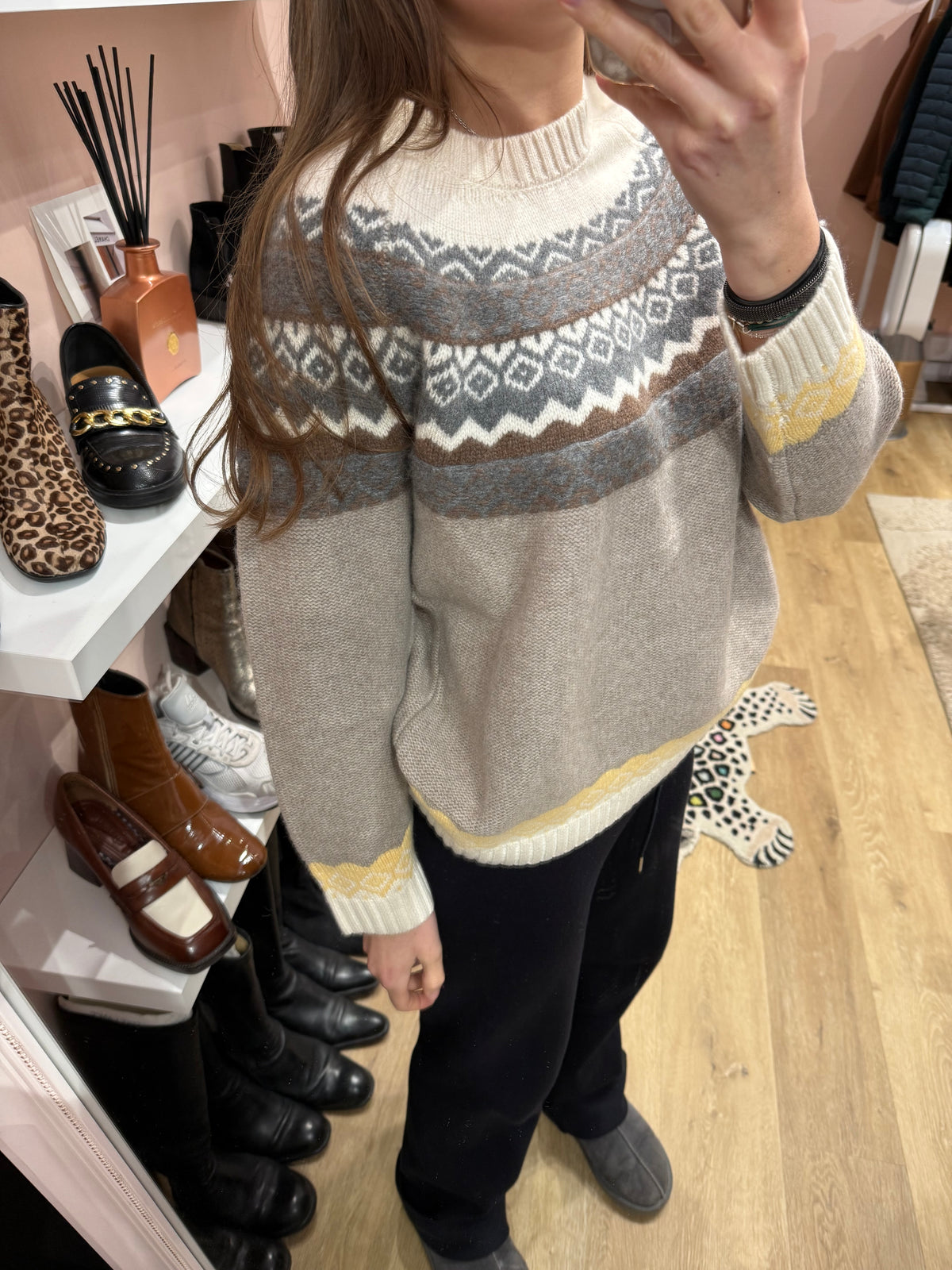 Pull beige & jaune Weill T.M
