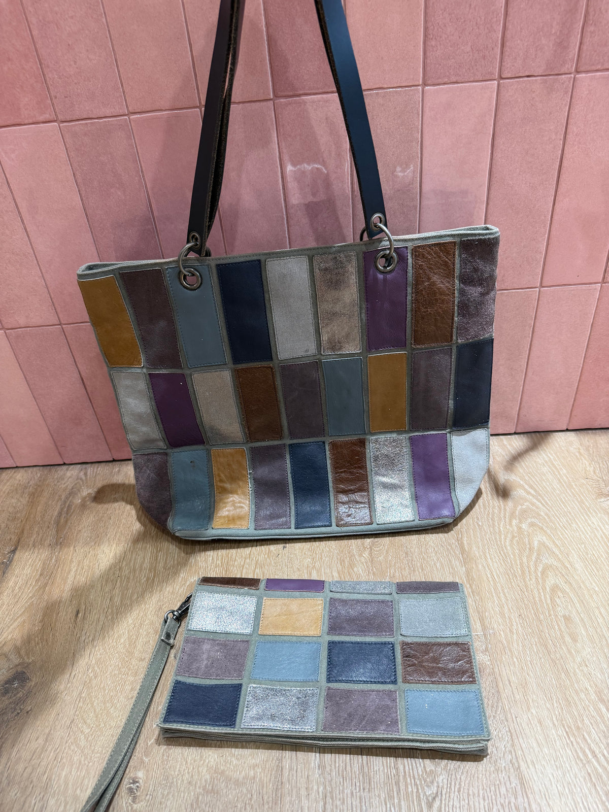 Sac bleu et violet avec compagnon Au Fil d'Arianne 02/06