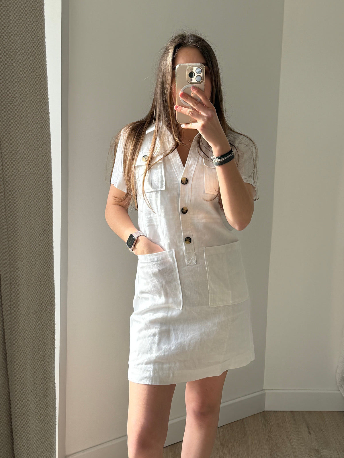 Robe blanche lin Caroll T.36