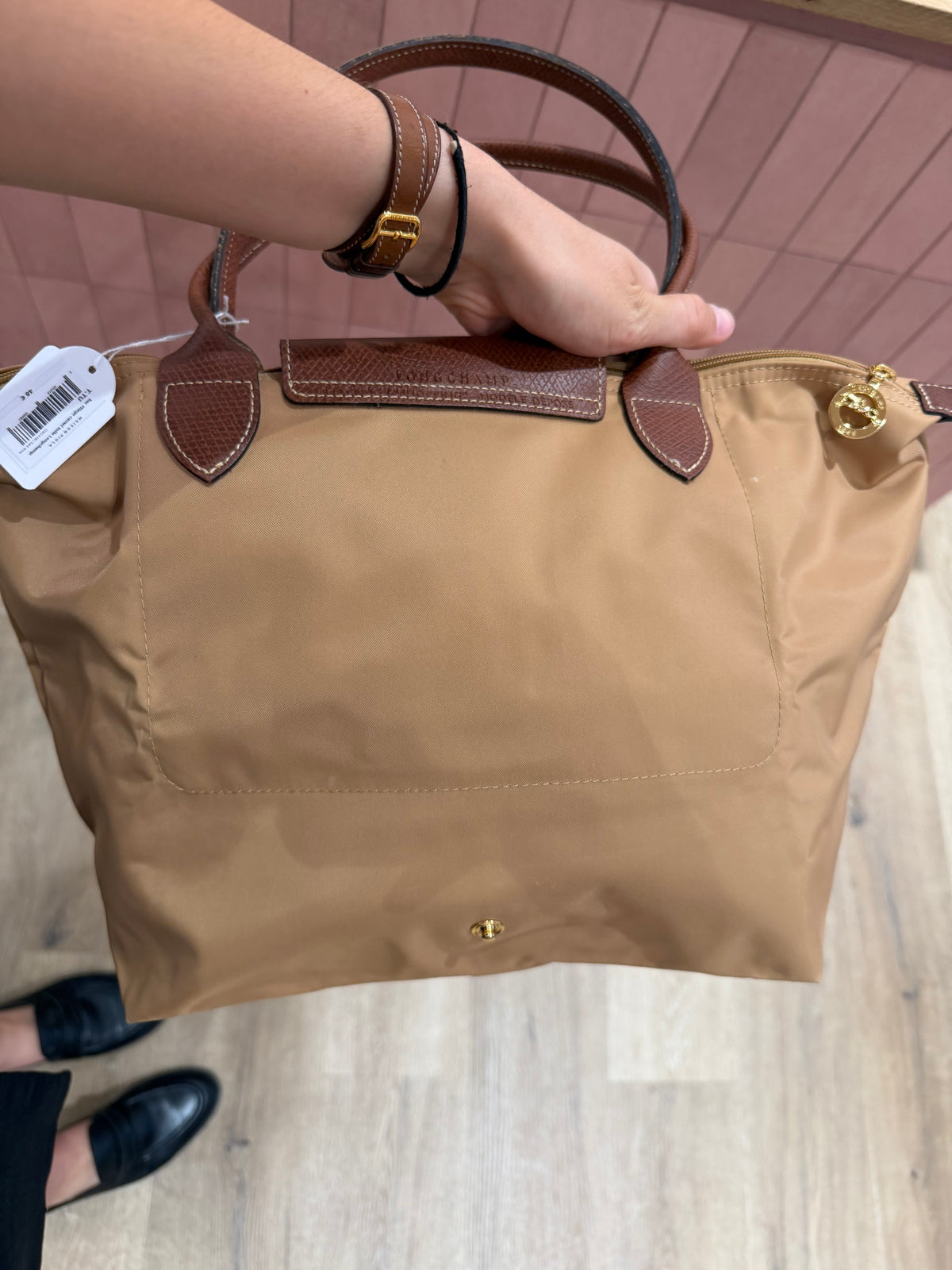 Sac Pliage camel en toile Longchamp T.U 05/09