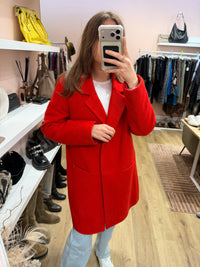 Manteau rouge en laine - Claudie Pierlot - T.38 20/10