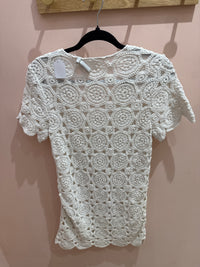 Robe blanche moulante crochet I.Code T.XS
