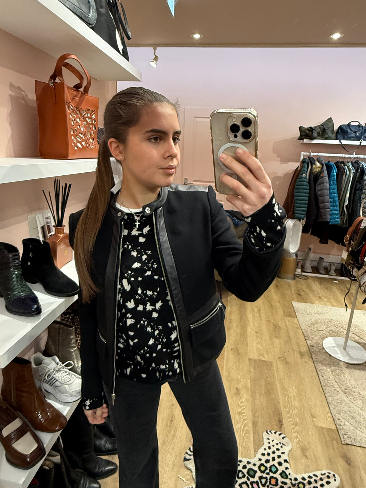 Veste en cuir Michael Kors T.S