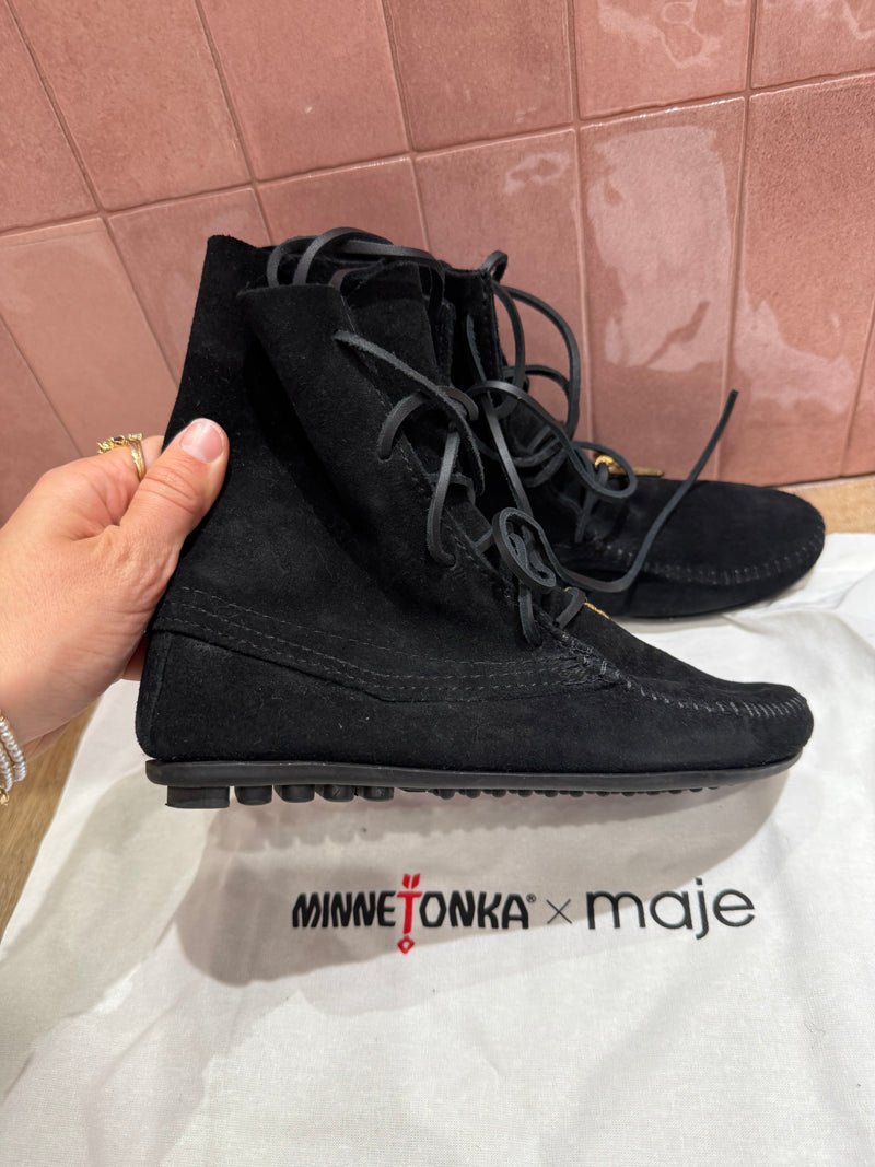Bottines noires Minnetonka x Maje T.36