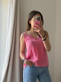 Débardeur rose Bérénice soie T.38