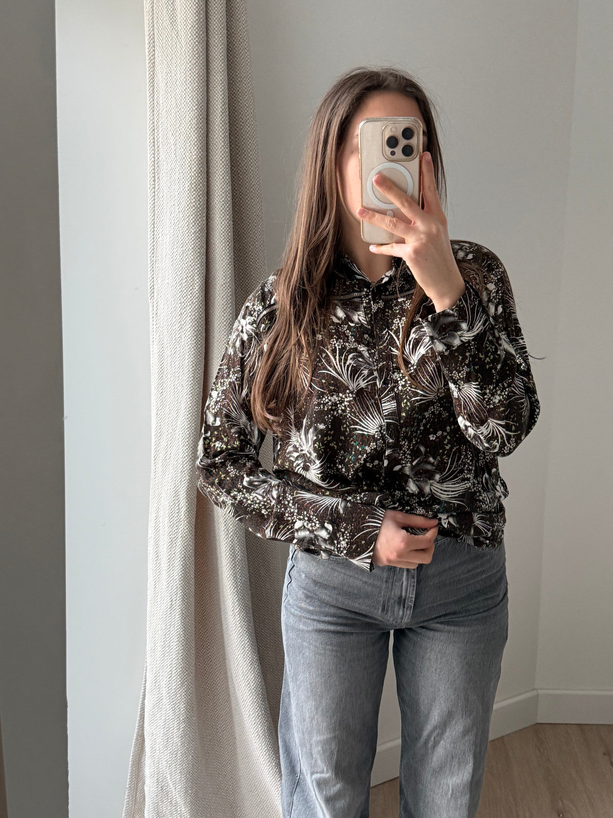 One Step - Chemise marron taches vertes - marron taches vertes - 44