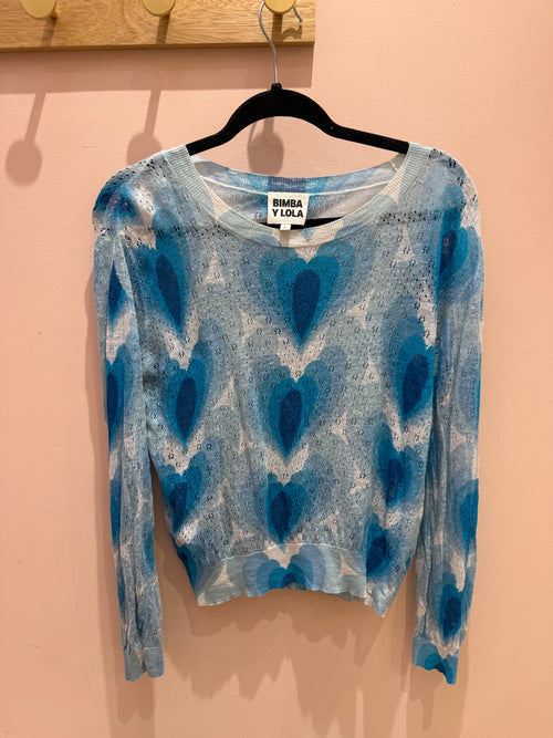 Bimba y Lola Pull Bleu et blanc T.M/L