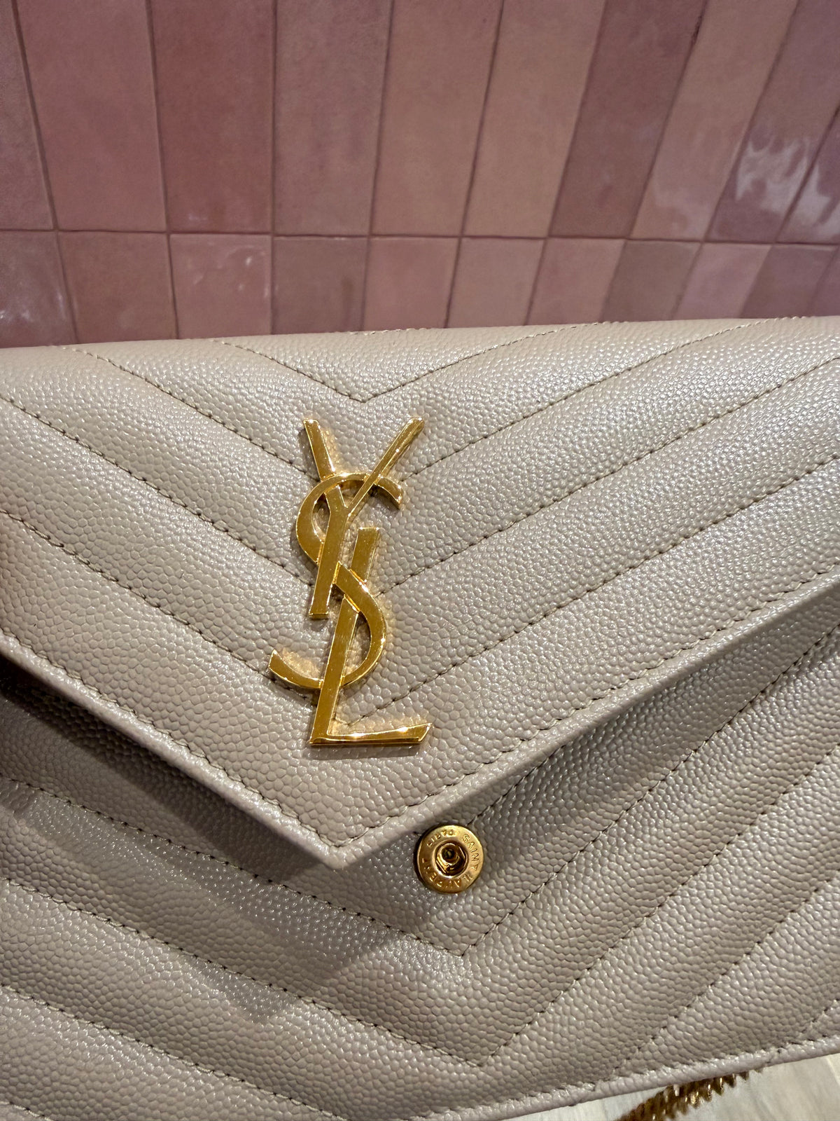 Sac Yves saint Lauren beige full set