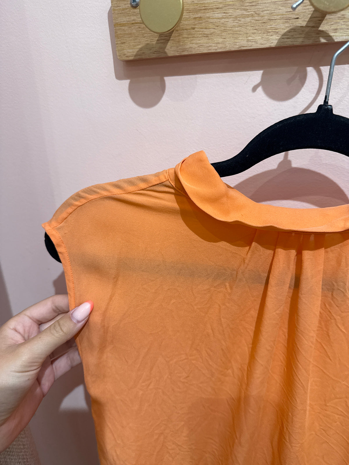 Massimo Dutti Top orange soie T.M