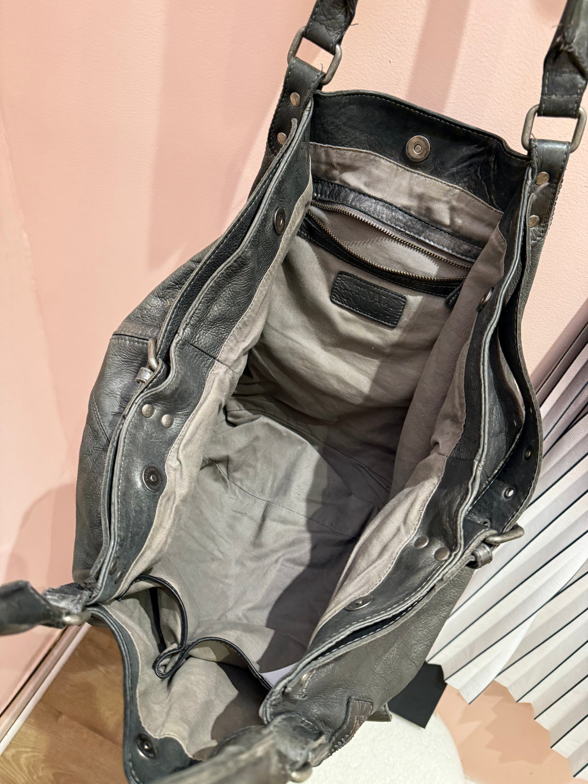 Sac IKKS gris cuir TU