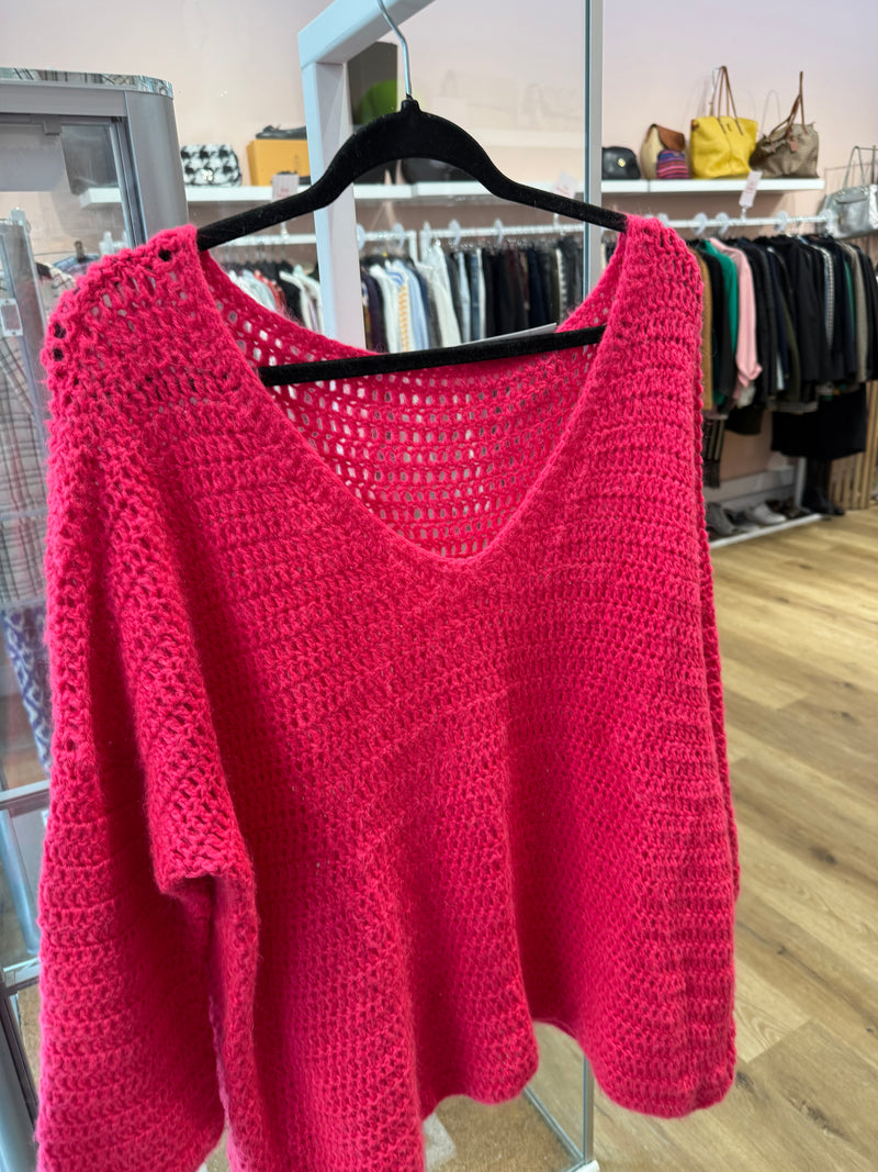 Pull Rose maille Sans marque TU