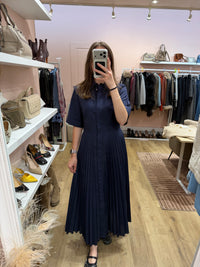 Robe longue bleu marine plissée - Paul & Joe - Taille 36 21/09