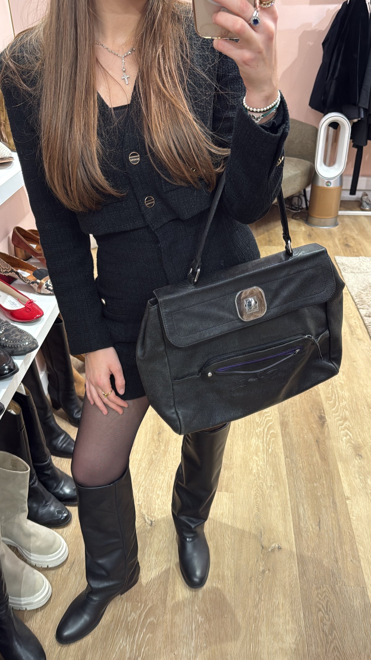 Sac cabas cuir noir Longchamp