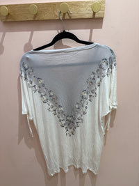 T-shirt blanc et gris fleurs All Saints T.XL