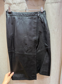 Jupe crayon en cuir noire IKKS T.34 20/09