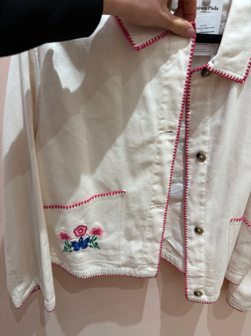 Veste Promod beige et rose T.L