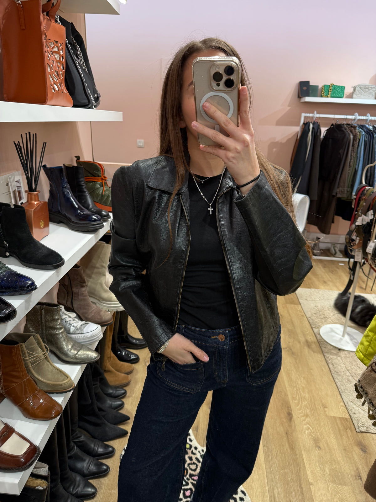 Veste cuir MELLENCAMP T.40