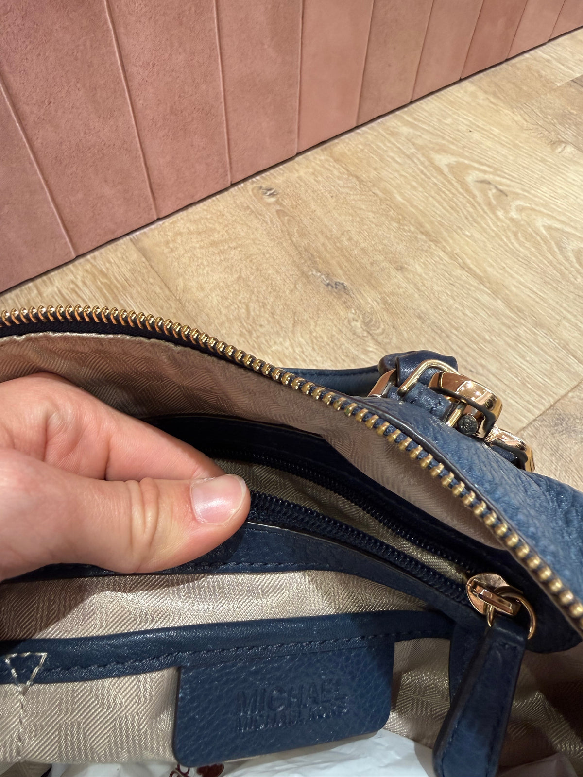 Sac bleu cuir Michael Kors