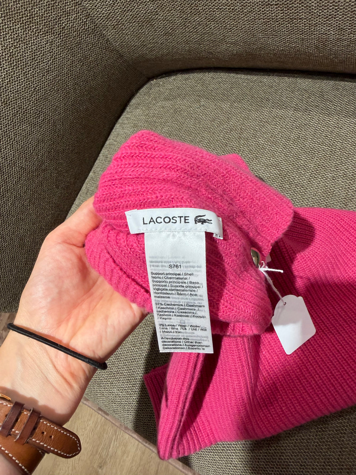Tour de cou rose Lacoste TU 05/09