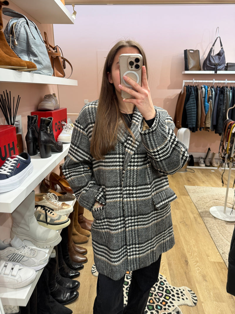Manteau beige & gris carreaux Best Mountain T.L