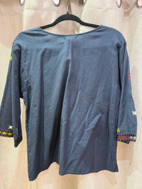 Maison Hôtel Bleu marine T.L - Blouse brodée 08/07