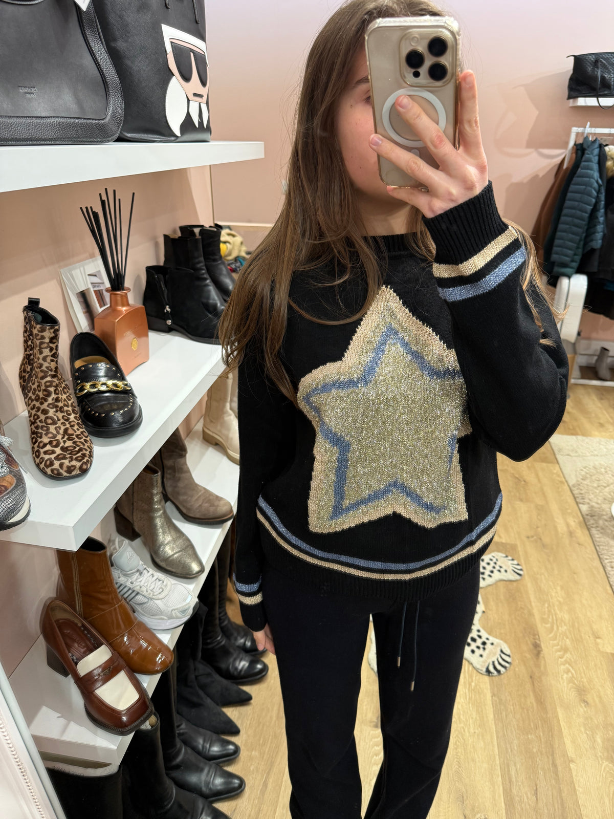 Pull noir étoile dorée Elisabetta Franchi T.M