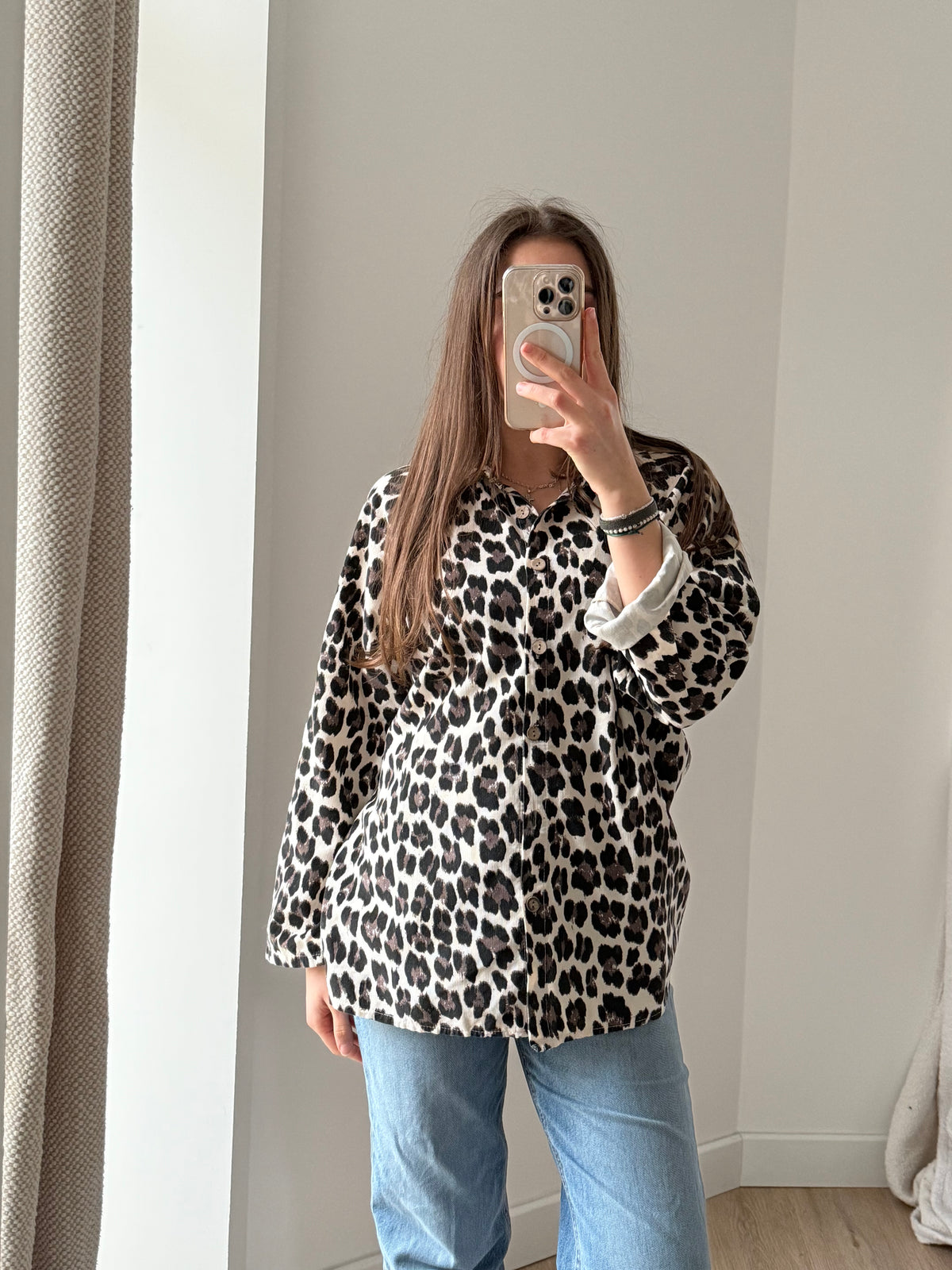 Chemise velours lukap léopard TU