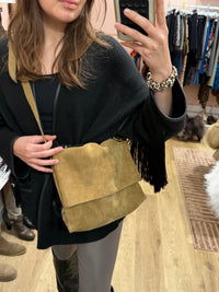 Sac bandoulière en daim beige ikks 23/10