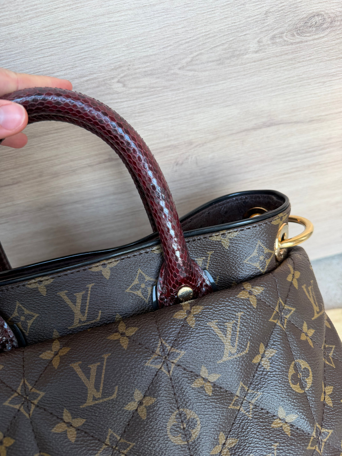 Sac Louis Vuitton en python et cuir d’autruche 15/08