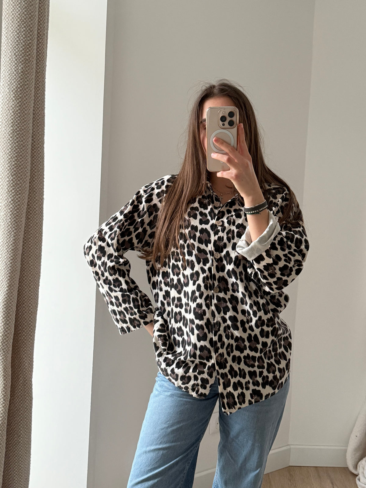 Chemise velours lukap léopard TU