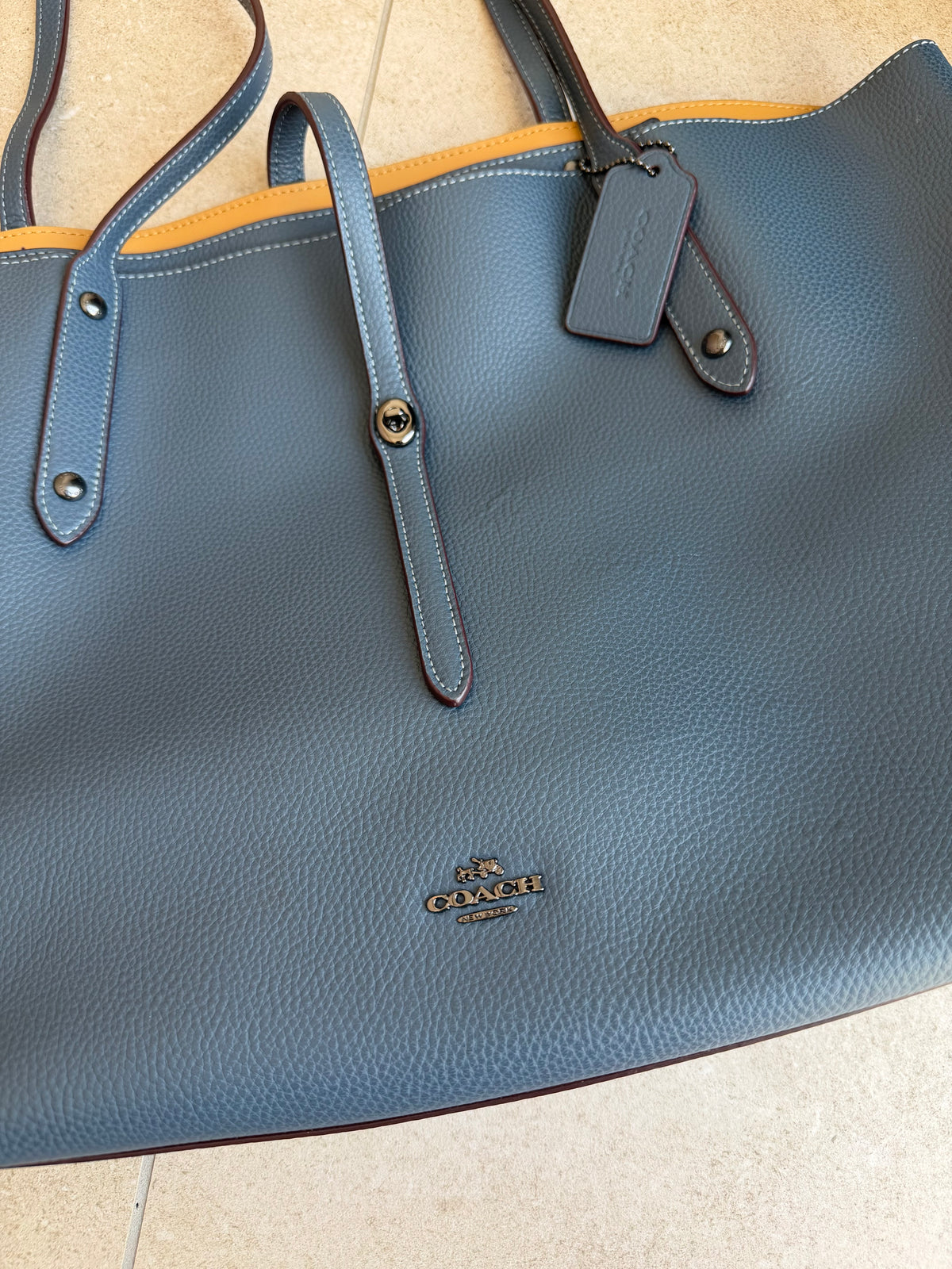 Sac coach en cuir bleu 16/08