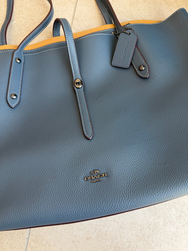 Sac coach en cuir bleu 16/08