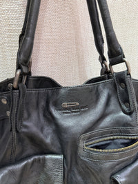 Sac noir cabas cuir IKKS