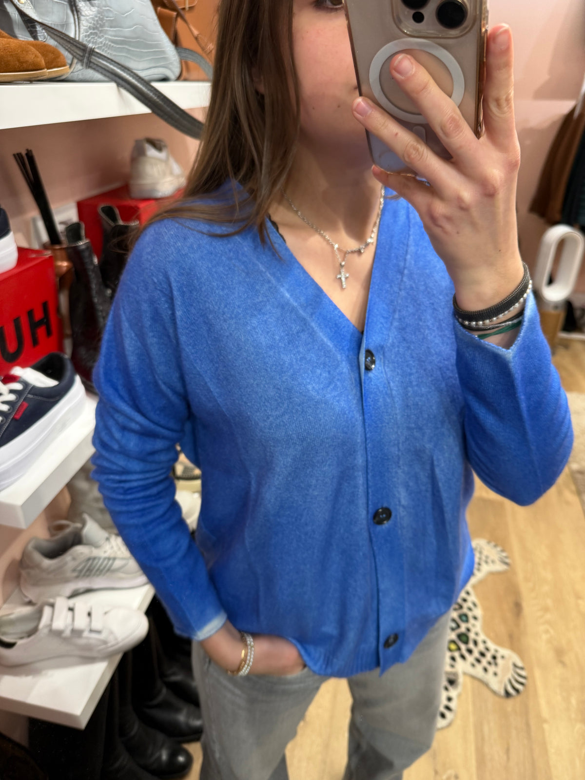 Gilet bleu Gran Sasso T.L cachemire