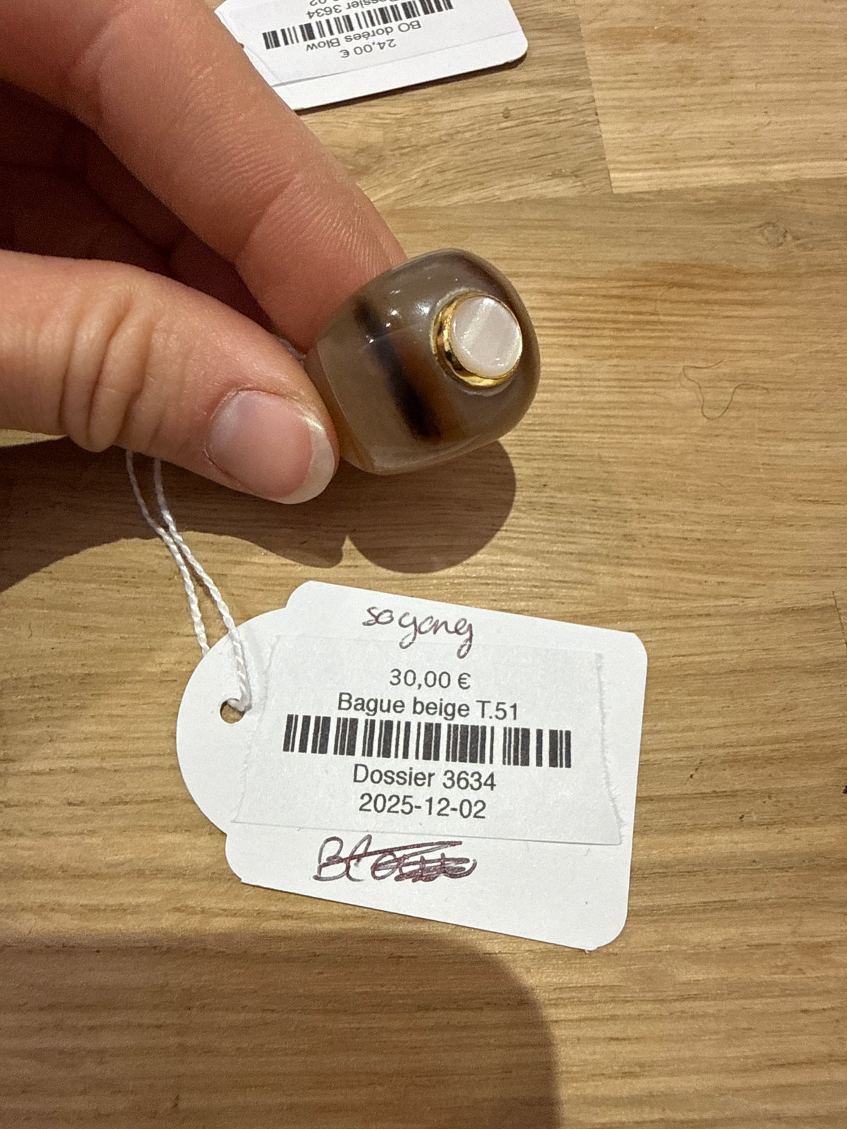 Bague beige T.51 soyang