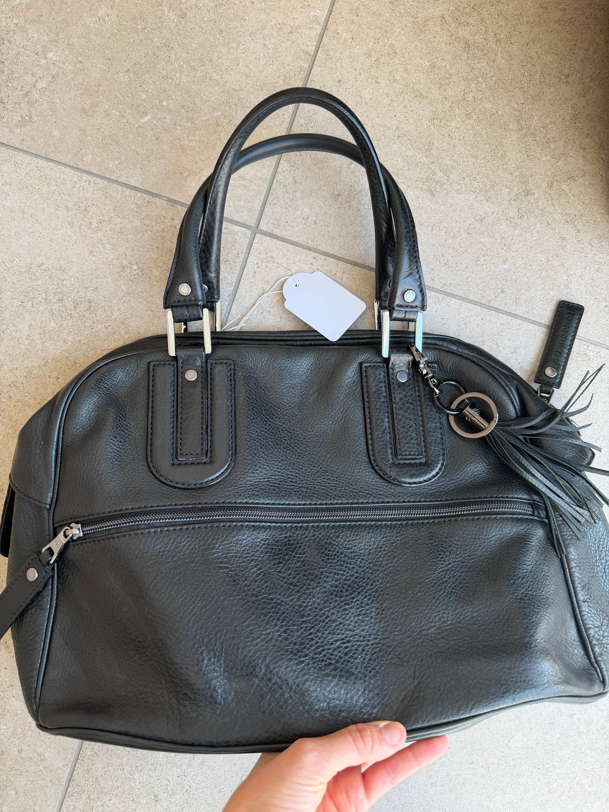 Sac noir Longchamp en cuir 16/08